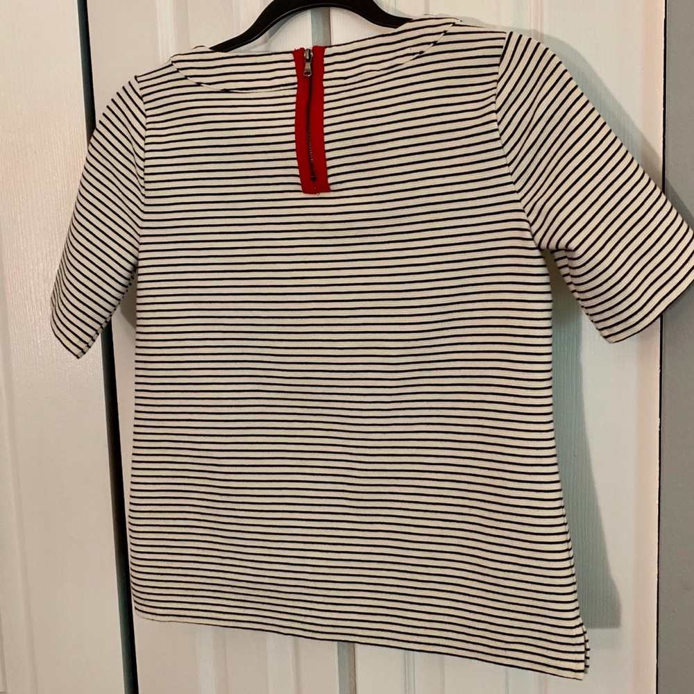Talbots Red Zipper Blouse